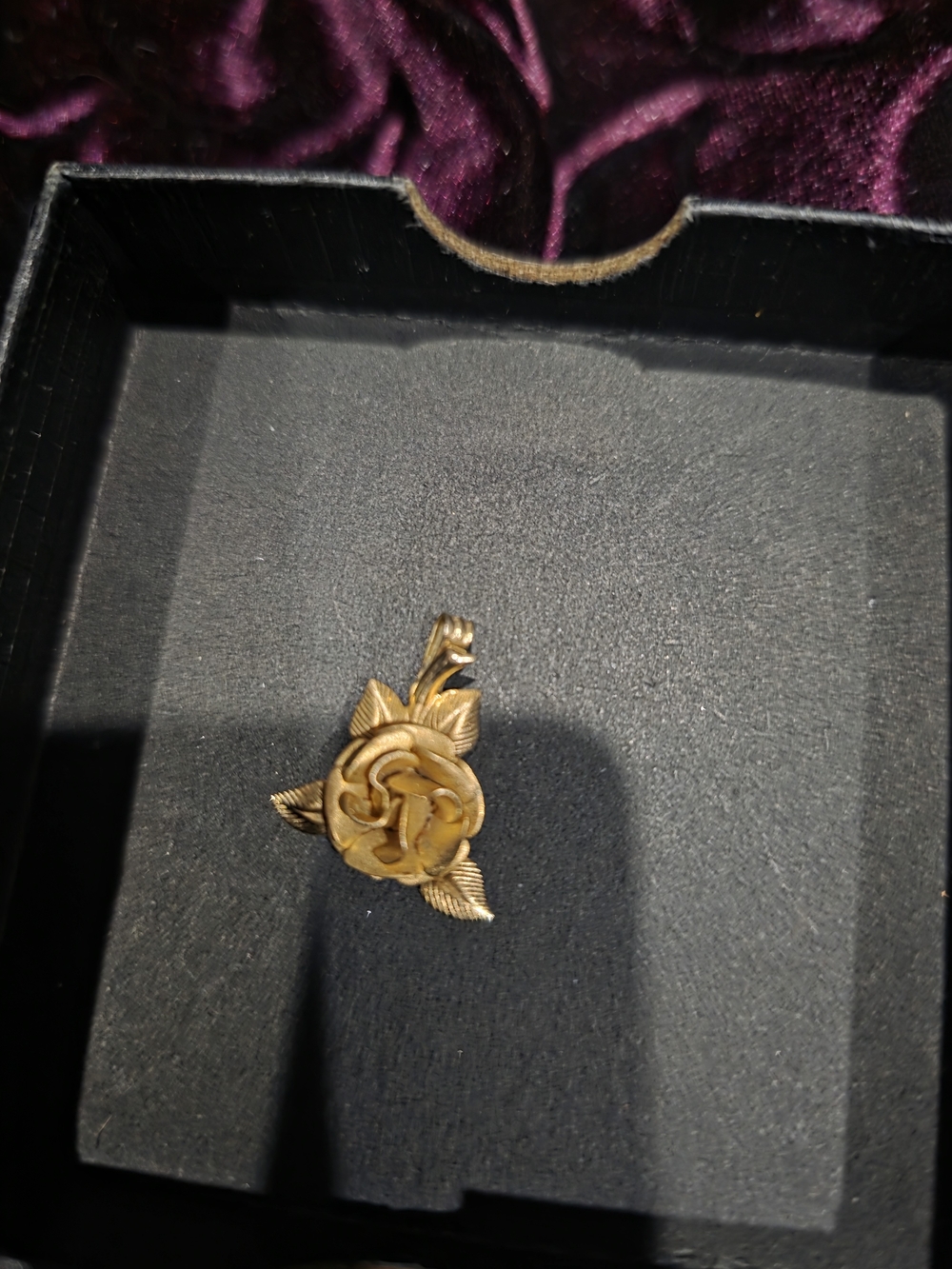 Gold-Tone Rose Pendant Necklace Charm